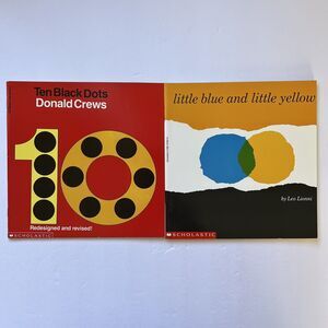 Set Of 2 Childrens Story Books Little Blue and Little Yellow Ten Black Dots